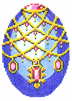 XM443SKU Lee's Needle Arts Faberge Egg Hand-Painted Canvas 3in x 4in, 18m