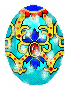 XM478SKU Lee's Needle Arts Faberge Egg Hand-Painted Canvas 3in x 4in, 18m