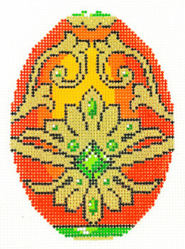 XM480SKU Lee's Needle Arts Faberge Egg Hand-Painted Canvas 3in x 4in, 18m