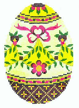 XM438SKU Lee's Needle Arts Faberge Egg Hand-Painted Canvas 3in x 4in, 18m