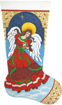 XS7174SKU Lee's Needle Arts Stocking Angel, 13x23, 13M