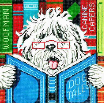 P1100 Lee's Needle Arts Dog Tales Hand-painted canvas - 13 Mesh 10X10