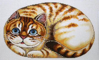 P1247 Lee's Needle Arts Cat Pillow Hand-painted canvas - 13 Mesh 2012 11.75in x 7.25in