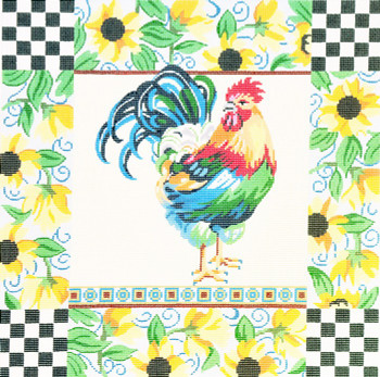 P1145 Lee's Needle Arts Rooster Hand-painted canvas - 13 Mesh 14X14