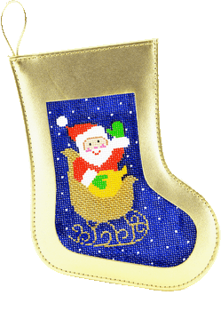 BAG30G Lee's Needle Arts Leather Stocking Ornament Gold