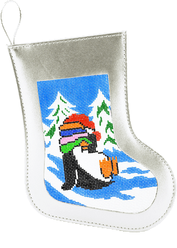 BAG30S Lee's Needle Arts  Leather Stocking Ornament Silver
