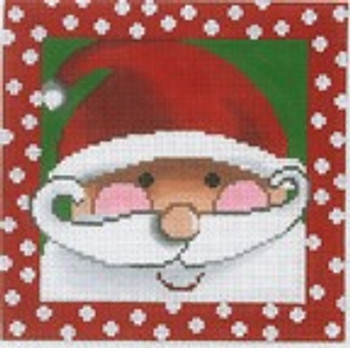 WH1346SKU Lee's Needle Arts Santa, Rosy Cheeks, Red & White Polka Dots, 5x5, 18M