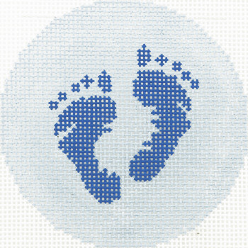 BJ166 Lee's Needle Arts  Baby Boy Hand-painted canvas - 18 Mesh 3in. Round