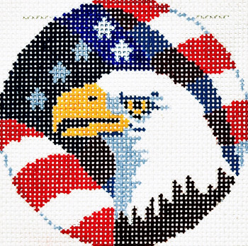 BJ139 Lee's Needle Arts American Eagle Hand-painted canvas - 18 Mesh 3in. ROUND