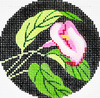 BJ10 Lee's Needle Arts  Calla Lily Hand-painted canvas - 18 Mesh 3in. ROUND