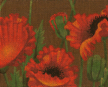 BF69 Lee's Needle Arts Poppy Fields - Leigh Design Exclusive  Hand-painted canvas - 13 Mesh 2011 10.25in x 8.25in