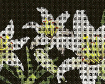BF73 Lee's Needle Arts  Lilies Of The Field - Leigh Design Exclusive  Hand-painted canvas - 13 Mesh 2011 10.25in x 8.25in