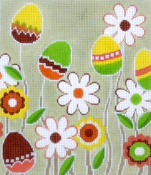 BG102 Lee's Needle Arts Easter Flowers Hand-painted canvas - 18 Mesh