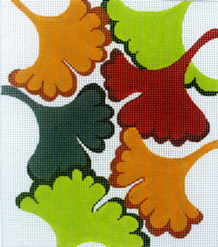 BG116 Lee's Needle Arts Ginko Leaves - Leigh Design Exclusive  Hand-painted canvas - 18 Mesh