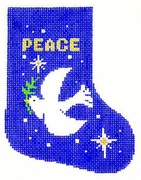 BX34 Lee's Needle Arts Stocking Dove Hand-painted canvas -18 Mesh 4in. X 5in.