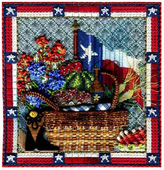 KRG08-18 Texas Picnic Basket  5.75"w x 6"h 18 Mesh KELLY CLARK STUDIO, LLC