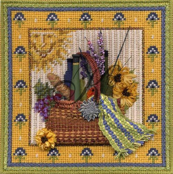 KCN234 Provence Picnic Basket 4.6 x 4.6 18 Mesh With Stitch Guide KELLY CLARK STUDIO, LLC