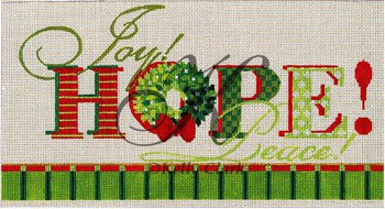 KCA9014 Hope 11.5"w x 6.25"h 18 Mesh With Stitch Guide And Embellishment Kit KELLY CLARK STUDIO, LLC