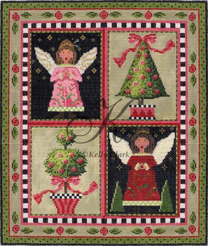 KCN170-18 Angels & Topiaries Pillow 9.25"w x 11.25"h 18 Mesh KELLY CLARK STUDIO, LLC