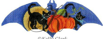 KCN9161 Catz on a Bat 6"w x 2.55"h 18 Mesh KELLY CLARK STUDIO, LLC