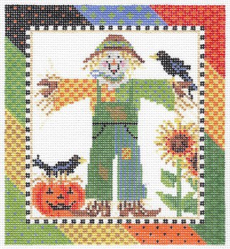 KCN9123-18 Patch E Scarecrow 3.75"w x 3.75"h - 18 Mesh KELLY CLARK STUDIO, LLC