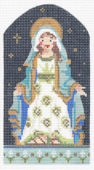 KAH24-18 The Virgin Mary 3”w x 5.75”h 18 Mesh With Stitch Guide KELLY CLARK STUDIO, LLC