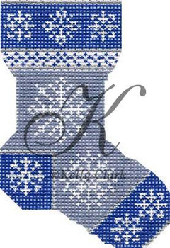 KCN536 Ice Blue Snowflake Sock 3.75"w x 5.25"h 13 Mesh KELLY CLARK STUDIO, LLC
