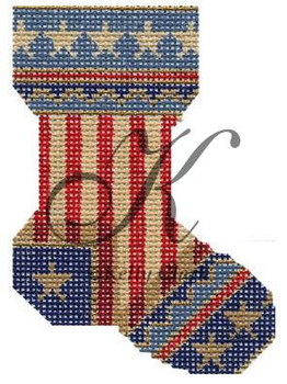 KCN525 Patriotic Sock 3.75"w x 5.25"h 13 Mesh KELLY CLARK STUDIO, LLC