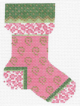 KCN522 Pink Leopard Sock 3.75"w x 5.25"h 13 Mesh KELLY CLARK STUDIO, LLC