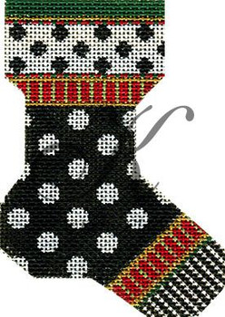 KFA10 Black & White Polka Dot Sock 4"w x 5.5"h 14 Mesh KELLY CLARK STUDIO, LLC