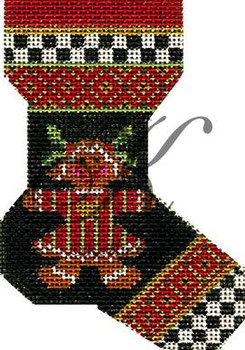 KFA06-18 Micro Sock: Gingerbread Girl 3.1"w x 4.25"h 18 Mesh KELLY CLARK STUDIO, LLC