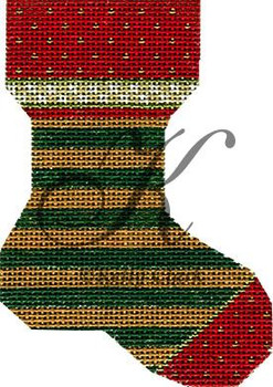 KFA04 Forest & Honey Striped Sock 4"w x 5.5"h 14 Mesh KELLY CLARK STUDIO, LLC