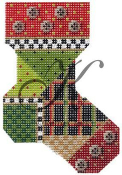 KCN741 Krazy Quilt sock 2.75"w X 4"h 18 Mesh KELLY CLARK STUDIO, LLC