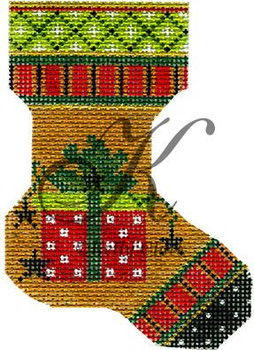 KFA12-18 Micro Sock: Little Present 3.1"w x 4.25"h 18 Mesh KELLY CLARK STUDIO, LLC