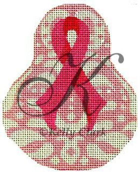 KCN1420 Pink Ribbon Pear 3.5"w x 4.5"h 18 Mesh KELLY CLARK STUDIO, LLC