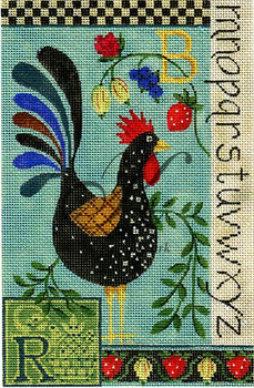 KCA27-18 Rooster sampler 5.25" w x 8.25" h 18 Mesh KELLY CLARK STUDIO, LLC