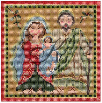 KCN187-18 Holy Christmas Family 4.75"w x 4.75"h 18 Mesh KELLY CLARK STUDIO, LLC