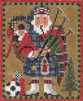 KCN119 Scottish Highland Santa 5"w x 6.5"h 13 Mesh KELLY CLARK STUDIO, LLC