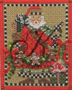 KCN1324 Mini Westminster Folk Santa 3.75"w x 4.5"h 18 Mesh With Stitch Guide KELLY CLARK STUDIO, LLC