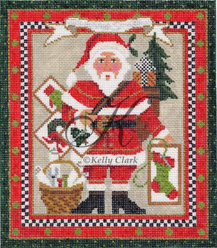 KCNS100F Classic Stitching Santa 7"w x 8.25"h 18 Mesh KELLY CLARK STUDIO, LLC