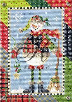 KCN190-18 Patchwork Paul Snowman 4.75"w x 7"h 18 Mesh KELLY CLARK STUDIO, LLC