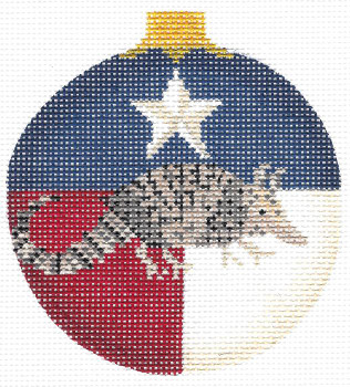 KCNTX-05 Texas Armadillo Ball Ornament 3.5"Round 18 Mesh KELLY CLARK STUDIO, LLC