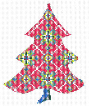 KCNT12-18 Red Scandanavian Snowflake Tree 3.75"w x 4.5"h 18 Mesh KELLY CLARK STUDIO, LLC