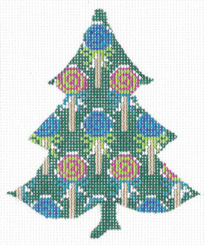 KCNT11-18 Tutti Fruity Lollipop Tree 3.75"w x 4.5"h 18 Mesh With Stitch Guide KELLY CLARK STUDIO, LLC