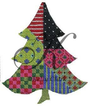 KCNT6-18 Razzle & Dazzle Crazy Tree 3.75"w x 4.5"h 18 Mesh With Stitch Guide KELLY CLARK STUDIO, LLC