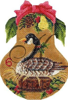 KPF6-18 Six Geese-A-Laying 4"w x 5"h 18 Mesh With Stitch Guide KELLY CLARK STUDIO, LLC