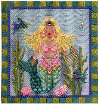 KCN932 Blonde Diva Mermaid 6.5" w x 7.25" h 14 Mesh With Stitch Guide KELLY CLARK STUDIO, LLC