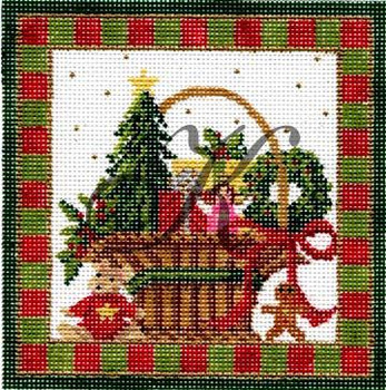 KWP12 December Christmas Basket 4.6 x 4.6 18 Mesh KELLY CLARK STUDIO, LLC