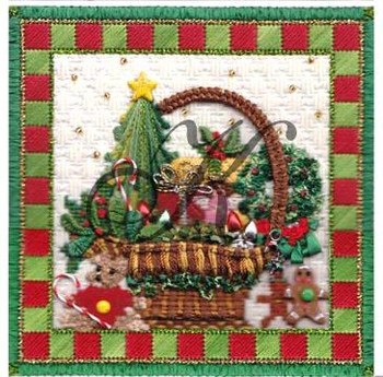 KWP12 December Christmas Basket 4.6 x 4.6 18 Mesh KELLY CLARK STUDIO, LLC