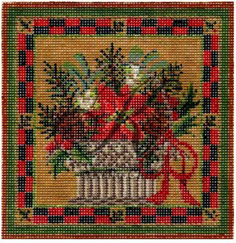 KWP12A Winter Greens Basket 4.6 x 4.6 18 Mesh With Stitch Guide KELLY CLARK STUDIO, LLC